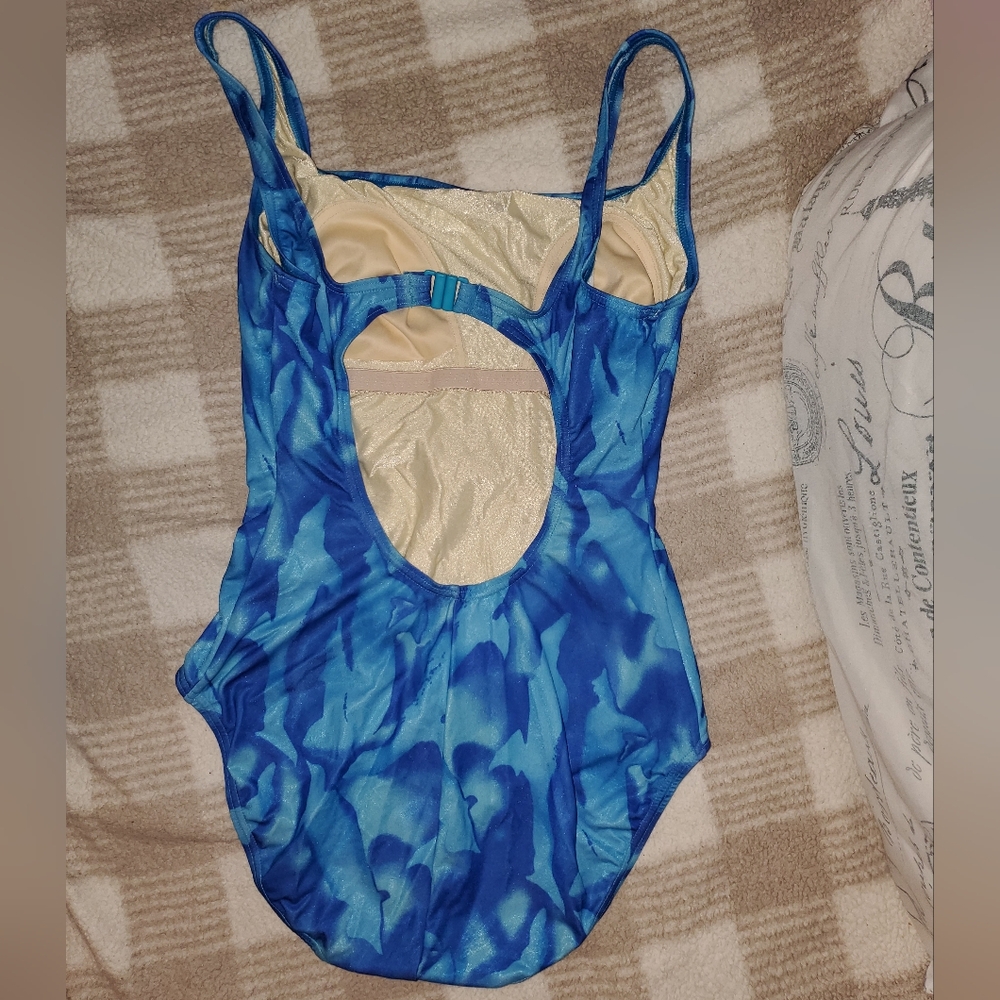 5 for $25 | Vintage Speedo Abstract Blue One Piece Swimsuit - Picture 5 of 16